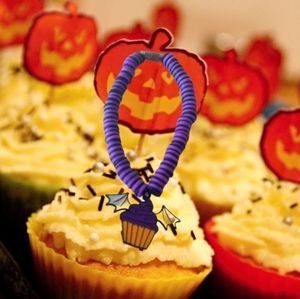 Halloween cupcake bracelet handmade by mxsha beads